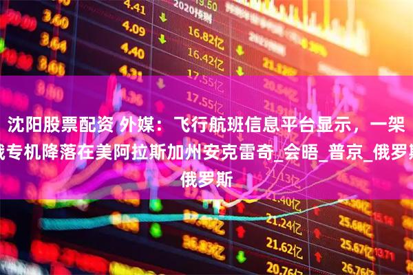 沈阳股票配资 外媒：飞行航班信息平台显示，一架俄专机降落在美阿拉斯加州安克雷奇_会晤_普京_俄罗斯