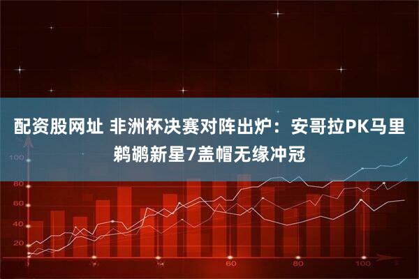 配资股网址 非洲杯决赛对阵出炉：安哥拉PK马里鹈鹕新星7盖帽无缘冲冠